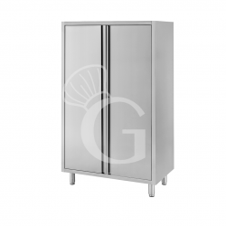 Armario de acero inoxidable con 2 puertas batientes, 3 estantes, L 800 mm x P 700 mm x A 1800 mm