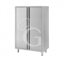 Armario de acero inoxidable con 2 puertas batientes, 3 estantes, L 1000 mm x P 600 mm x A 1800 mm