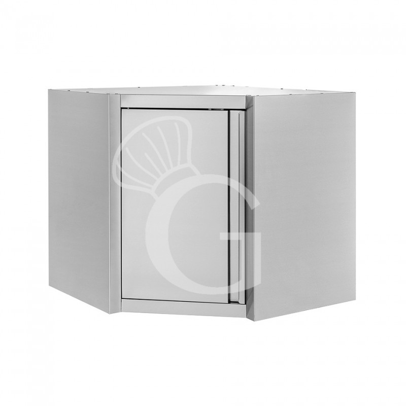 Armario de pared rinconero inox con 1 puerta batiente y 1 estante, L 700 mm x P 700 mm x A 800 mm