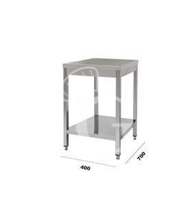 Mesa de acero inoxidable con estante inferior L 400 mm x P 700 mm x A 850 mm