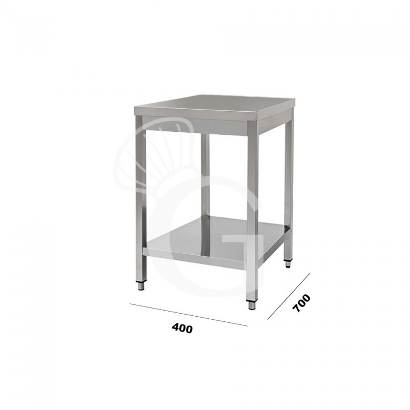 Mesa de acero inoxidable con estante inferior L 400 mm x P 700 mm x A 850 mm