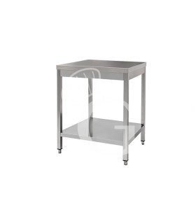 Mesa de acero inoxidable con estante inferior L 600 mm x P 700 mm x A 850 mm