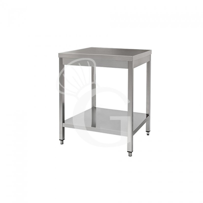 Mesa de acero inoxidable con estante inferior L 600 mm x P 700 mm x A 850 mm