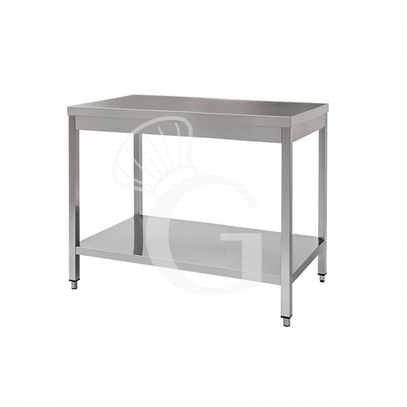 Mesa de acero inoxidable con estante inferior L 800 mm x P 700 mm x A 850 mm