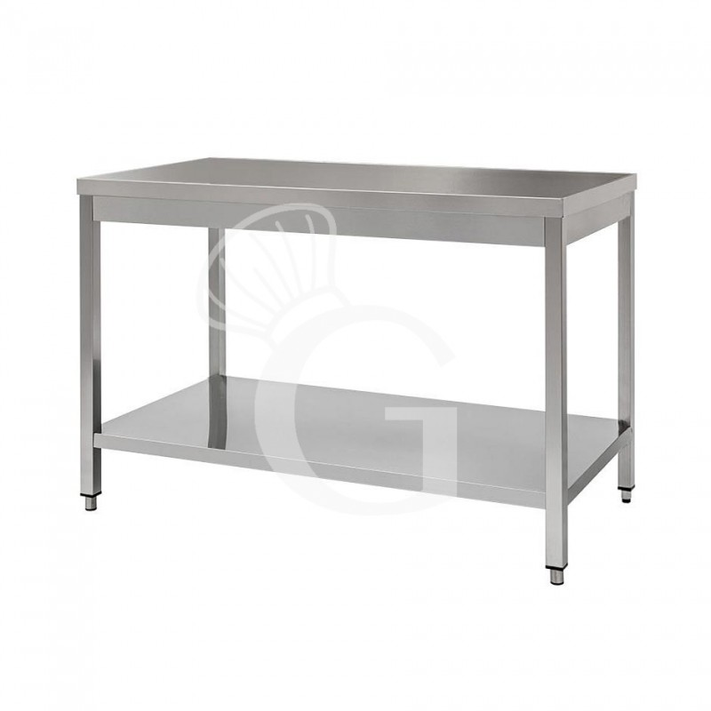 Mesa de acero inoxidable con estante inferior L 1400 mm x P 700 mm x A 850 mm