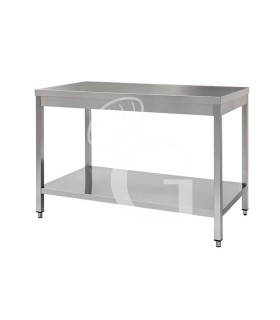 Mesa de acero inoxidable con estante inferior L 1300 mm x P 700 mm x A 850 mm