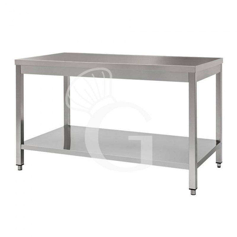 Mesa de acero inoxidable con estante inferior L 1700 mm x P 700 mm x A 850 mm Mesa de acero inoxidable con estante inferior L 1700 mm x P 700 mm x A 850 mm
