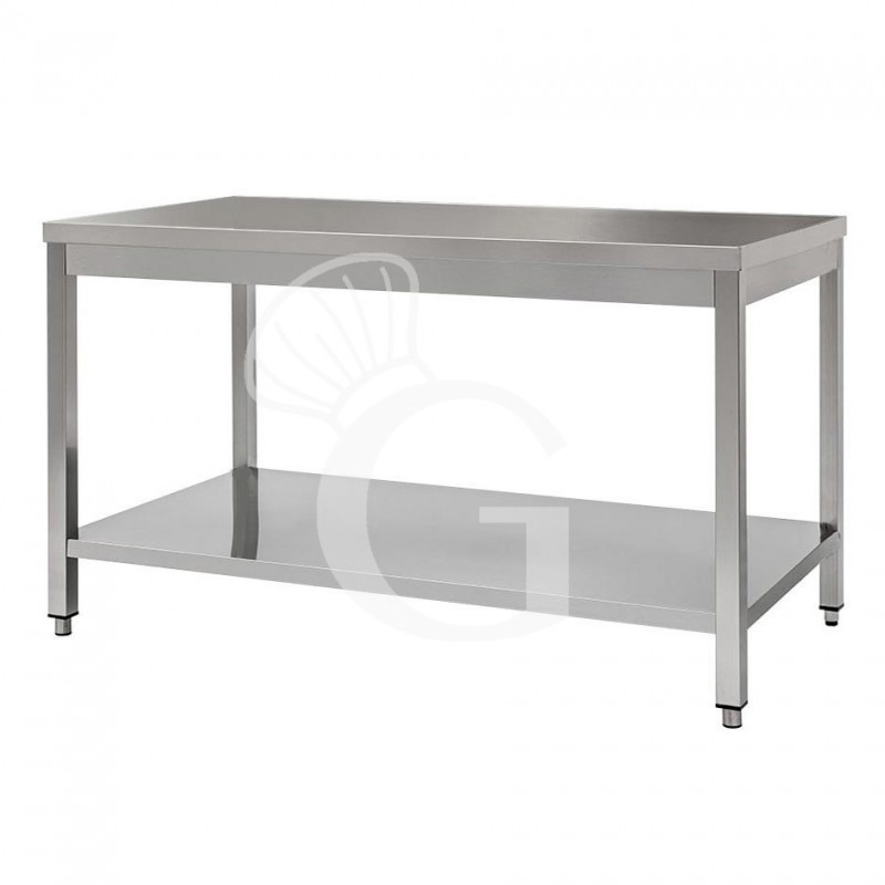 Mesa de acero inoxidable con estante inferior L 1900 mm x P 700 mm x A 850 mm
