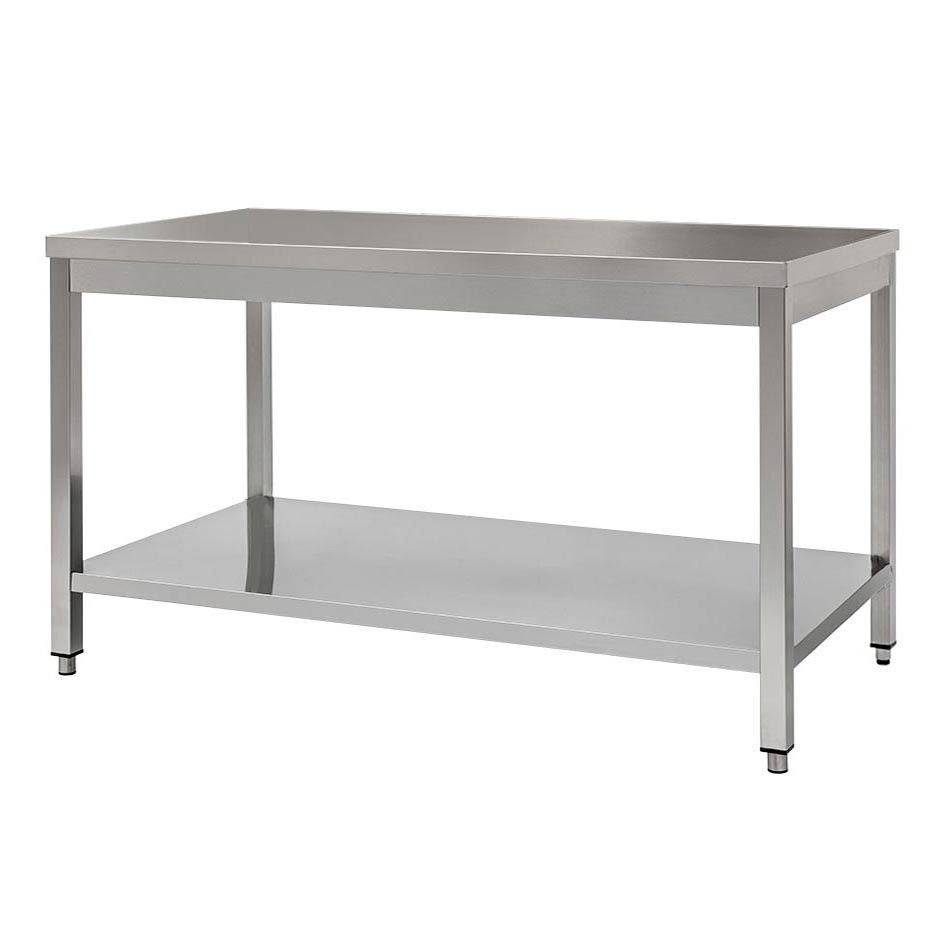 Mesa de acero inoxidable con estante inferior L 1900 mm x P 700 mm x A 850 mm