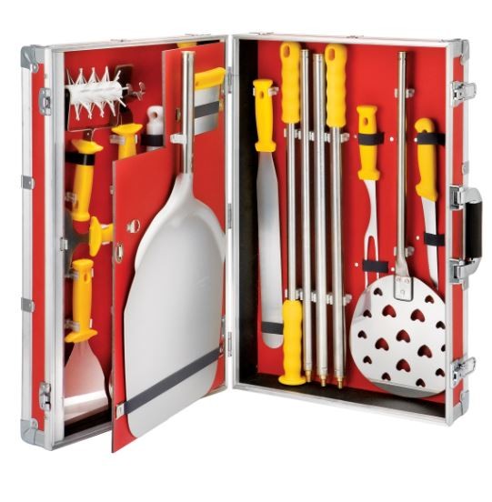 Maletín del pizzero profesional con 14 utensilios