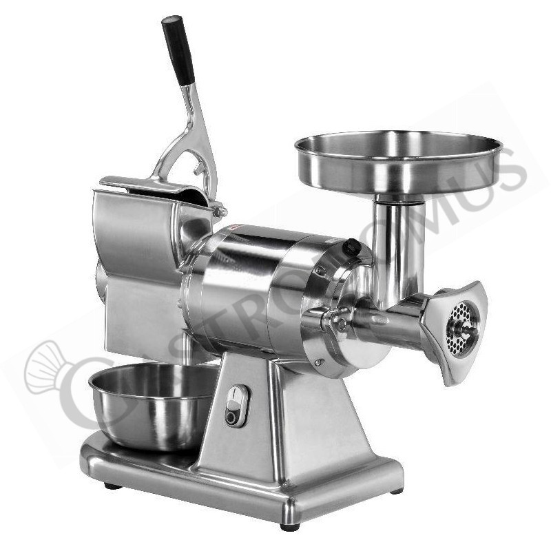 Picadora de carne monofásica producción 100/160 Kg/h L 605 mm x P 305 mm x A 510/600 mm, unidad de molienda de acero inoxidable