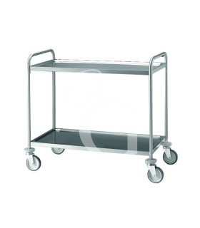 Carro de acero inoxidable AISI304 con 2 estantes de 800X500mm, capacidad de carga de 120 kg