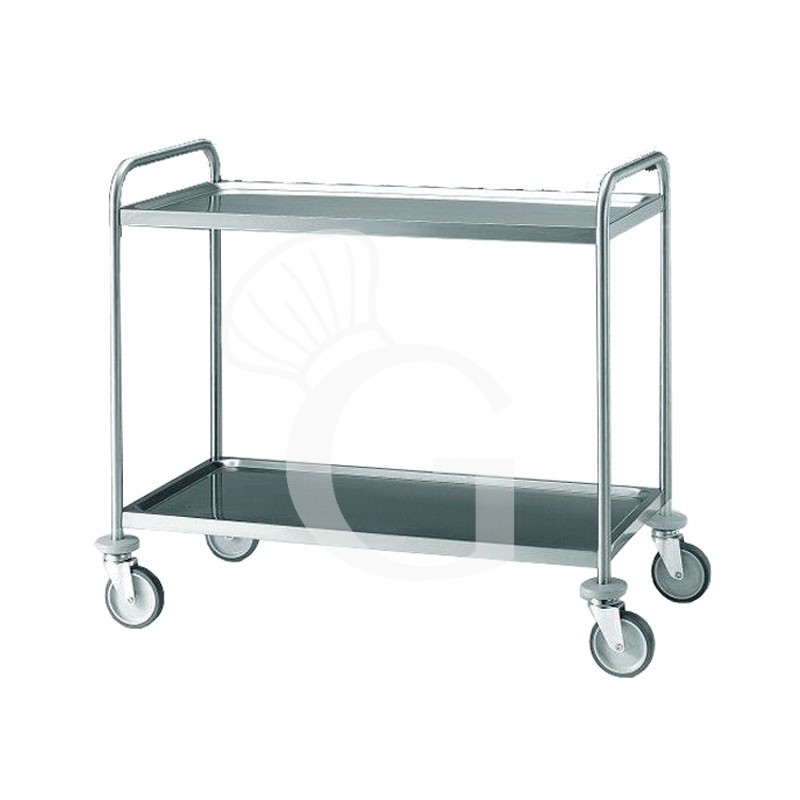 Carro de acero inoxidable AISI304 con 2 estantes de 800X500mm, capacidad de carga de 120 kg