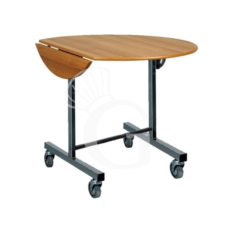 Carro para servicio de desayuno redondo con ruedas - diámetro 800 mm x A 800 mm