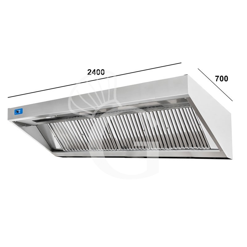 Campana extractora mural Snack sin motor L 2400 mm x P 700 mm x A 450 mm