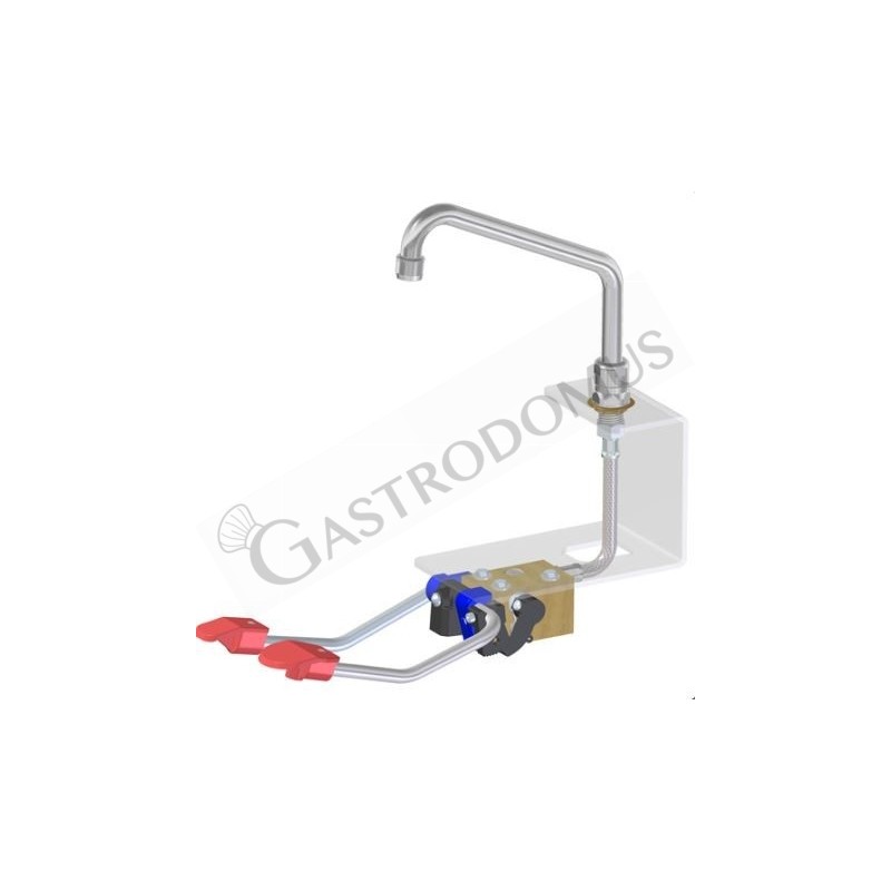 Grifo de pedal con base hexagonal y bloqueo - 200 x 150 mm