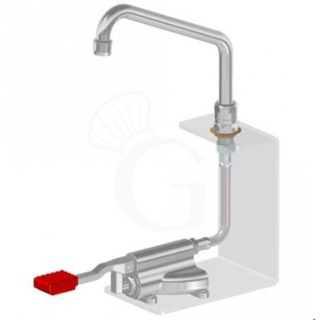 Grifo de pedal con base hexagonal– 200 x 150 mm – agua caliente Grifo de pedal con base hexagonal– 200 x 150 mm – agua caliente