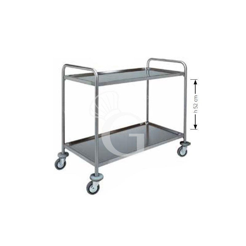Carrito de servicio con estructura tubular de acero inoxidable L 900 mm x P 600 mm x H 940 mm