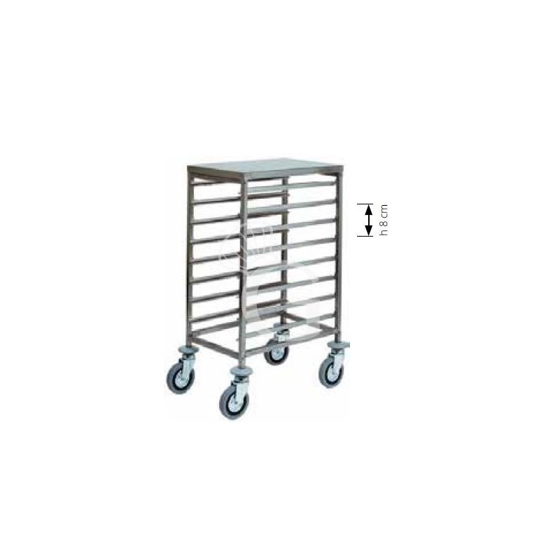 Carro bandejero para 8 bandejas GN1/1 - L 450 mm x P 660 x A 940 mm