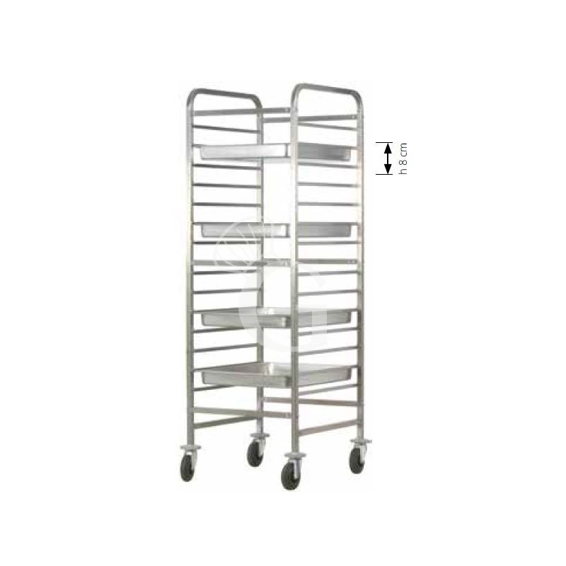 Carro bandejero para 14 bandejas GN2/1 o 28 bandejas GN1/1 - L 660 mm x P 720 mm x A 1820 mm