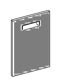 Puerta batiente simple L 500 derecha H 705 mm