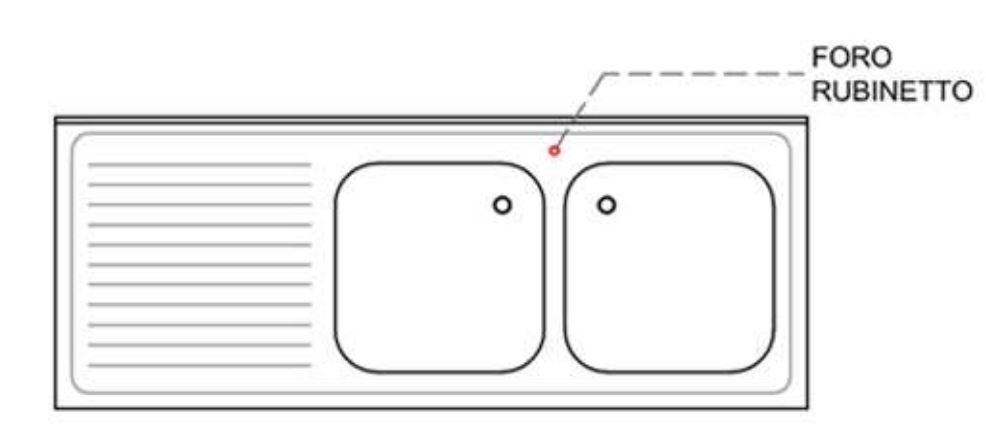 Agujero para grifo central