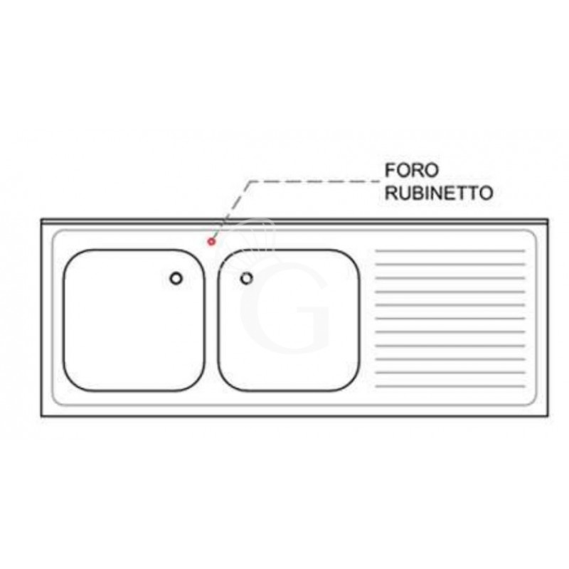 Agujero para grifo central
