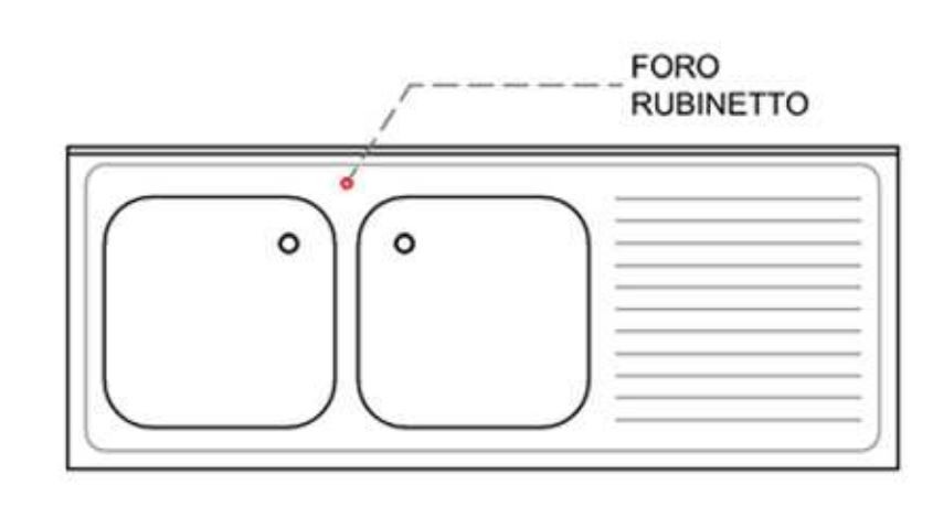 Agujero para grifo central