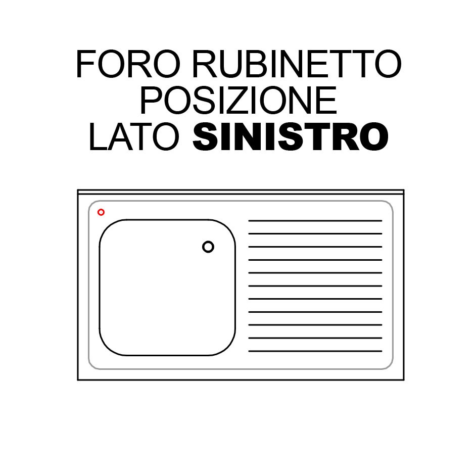 Agujero para grifo en el lado izquierdo