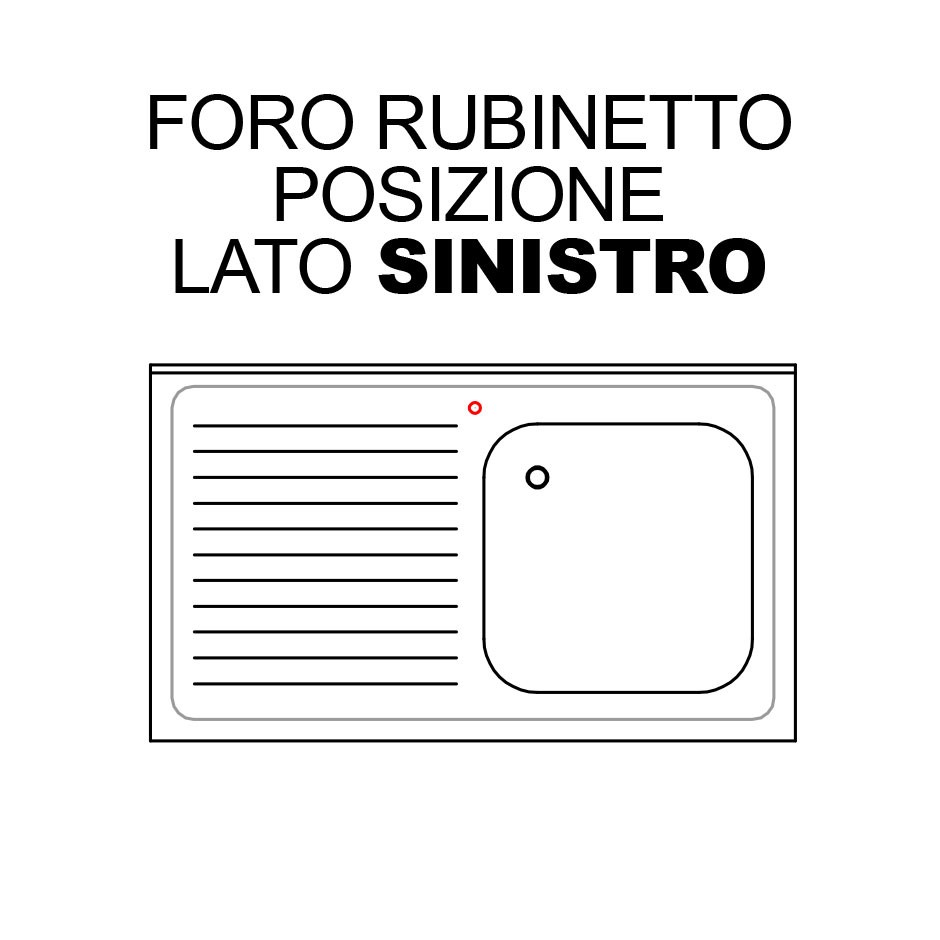 Agujero para el grifo en el lado izquierdo