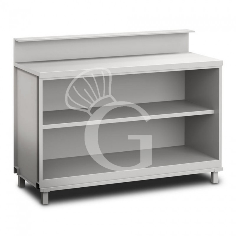 Mueble para bar neutro abierto con soporte mostrador L 1500 mm x P 560 mm x H 1145mm