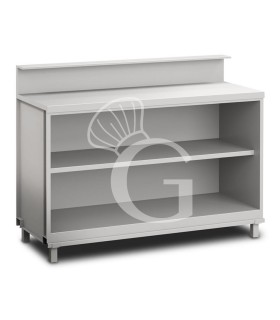 Mueble bar neutro  abierto con soporte mostrador L 1500 mm x P 680 mm x H 1145mm