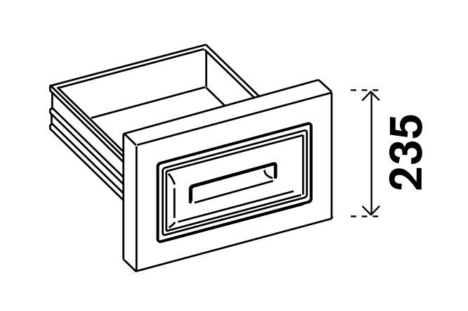 Cajón de servicio con frente de acero inoxidable