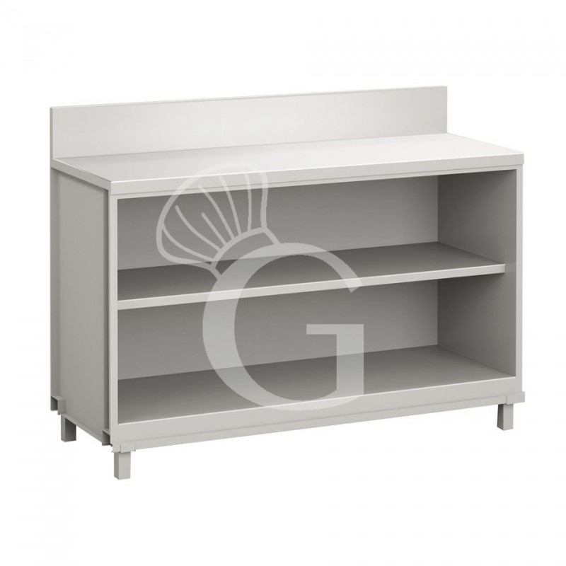 Frente mostrador neutro para bar abierto con peto L 1500 mm x P 560 mm x H 1154mm