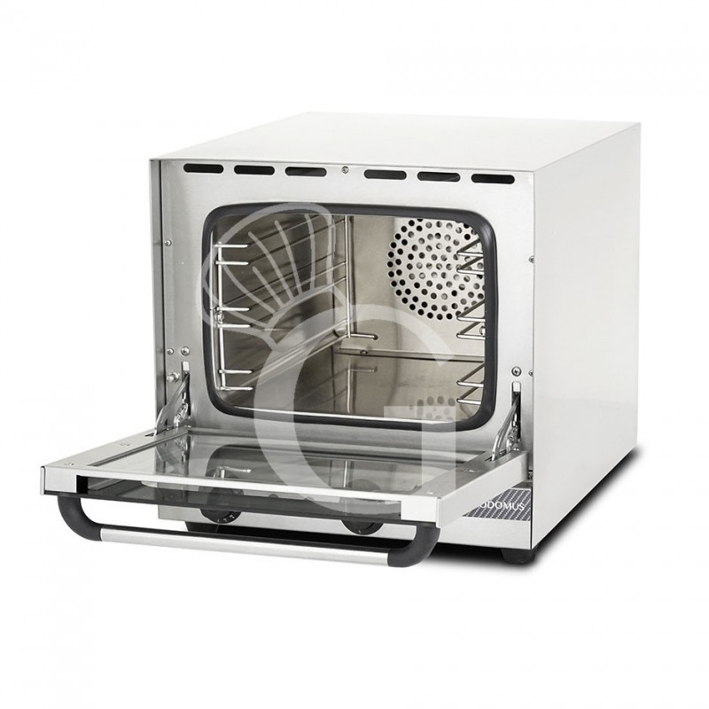 Horno eléctrico de convección, puerta abatible, controles mecánicos, 3 rejillas, potencia 2,6 kw