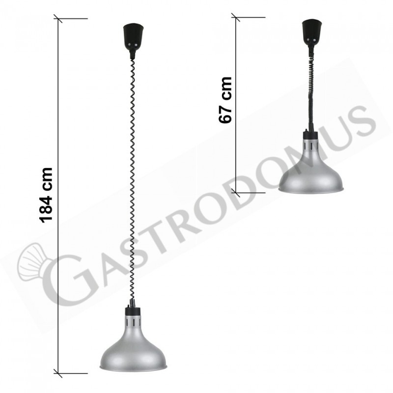 Lámpara de calentamiento color plata diámetro 290 mm luz blanca