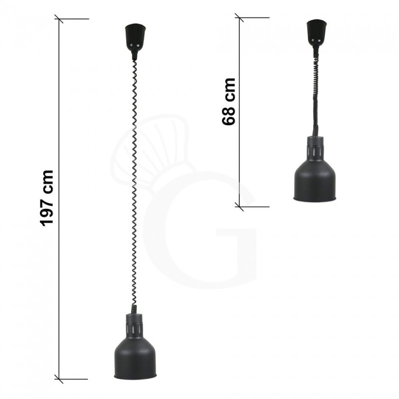 Lampada riscaldante color nero diametro 175 mm luce bianca