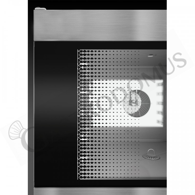 Forno elettrico convezione-vapore-misto touch screen,umidificatore,per 5 teglie GN1/1 o 600x400 mm con lavaggio automatico