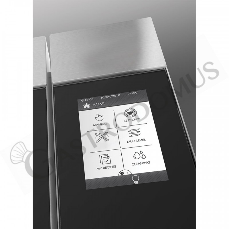 Forno elettrico convezione-vapore-misto touch screen,umidificatore,per 5 teglie GN1/1 o 600x400 mm con lavaggio automatico