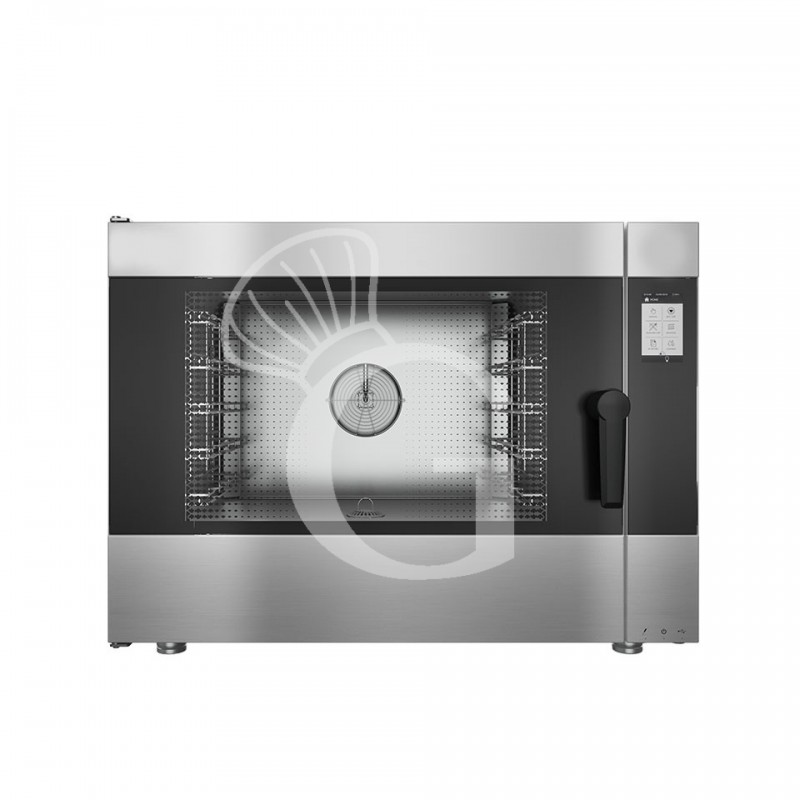Horno a gas de convección+vapor mixto, pantalla táctil, para 5 bandejas GN1/1 o 600x400 mm con limpieza automática