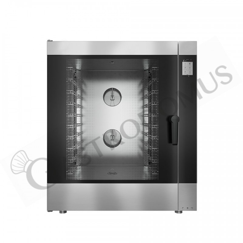 Horno eléctrico de convección-vapor, pantalla táctil, humidificador, 10 bandejas GN1/1 o 600x400 mm sistema de lavado automático