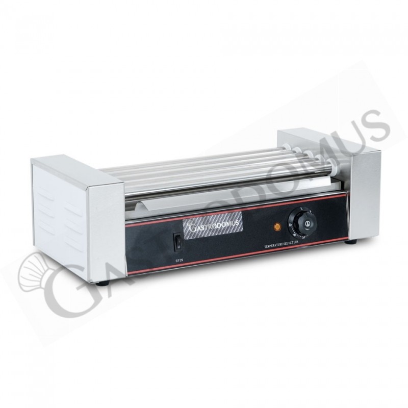 Asador de salchichas 1400 W 5 rodillos L 580 mm x P 250 mm x A 215 mm