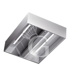 Campana extractora central serie Kubica sin motor L 1200 mm x P 1200 mm x A 450 mm