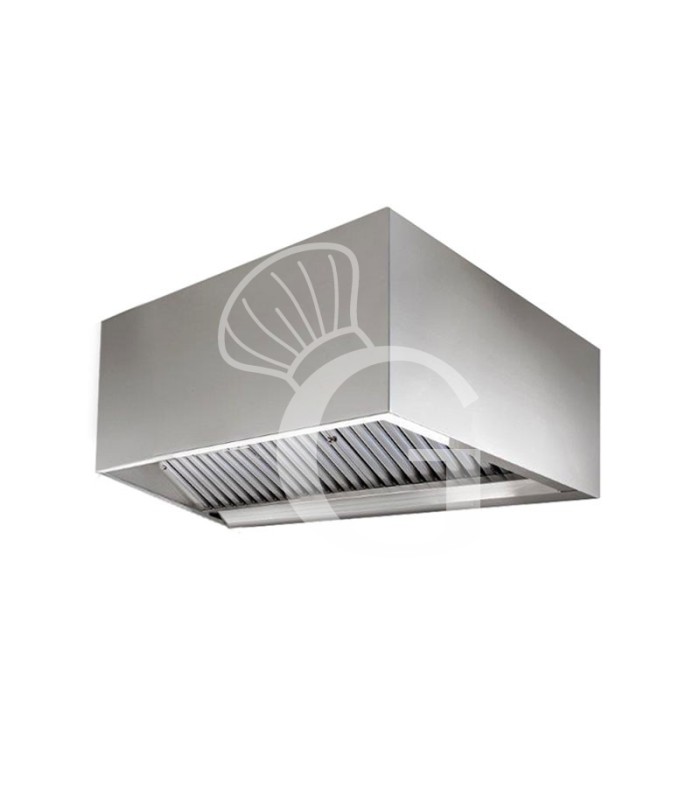 Campana extractora mural serie Kubica con motor full optional L 2000 mm x P 1100 mm x A 450 mm