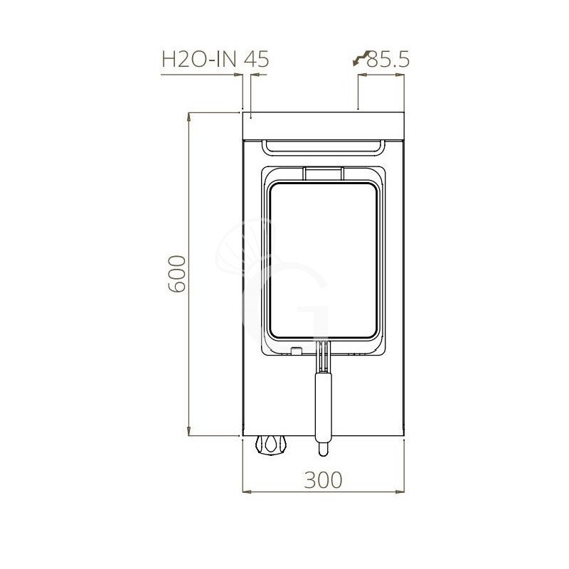 Dibujo técnico del cocedor de pasta
