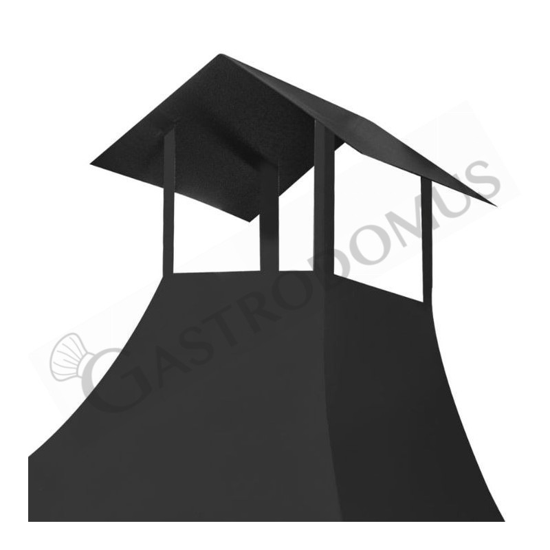 Barbacoa clásica L 1600 mm x P 870 mm x A 2300 mm, detalle chimenea