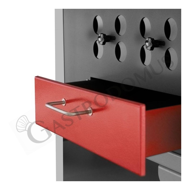 Barbacoa modular, con dimensiones L 790 mm x P 670+300 mm x A 2400 mm