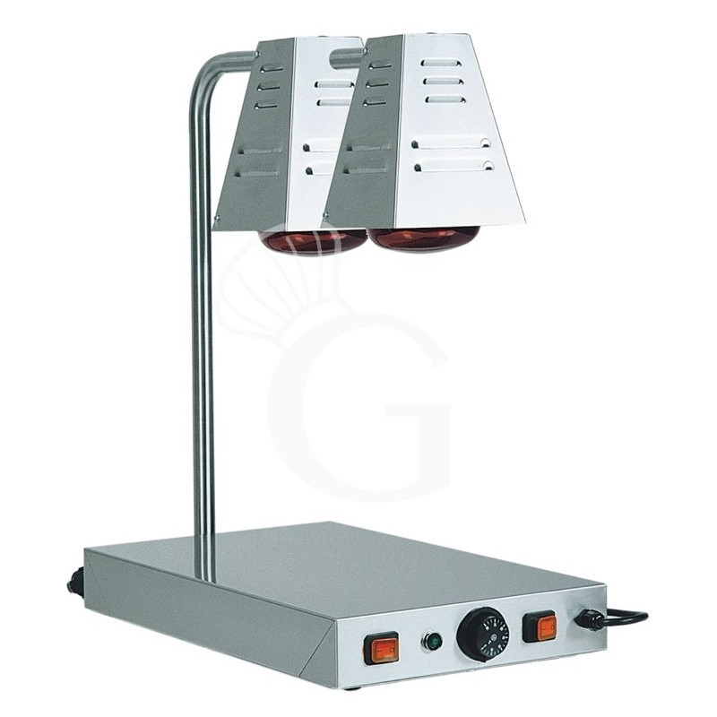 Placa caliente de acero inoxidable con 2 lámparas infrarrojas