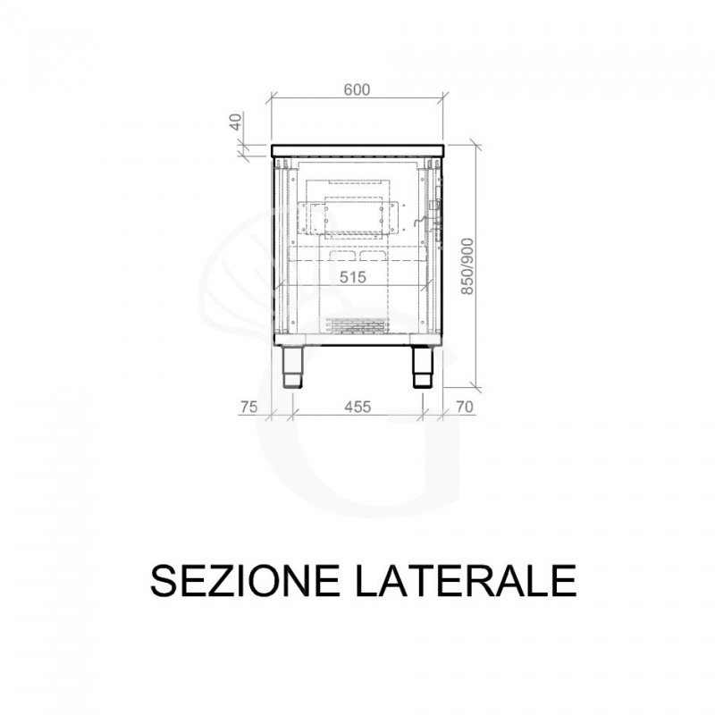 Mesa mural caliente con puertas correderas dobles de acero inoxidable L 1000 mm x P 600 mm x A 850 mm
