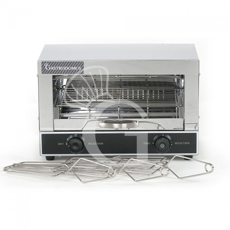 Tostadora profesional monofásica L 400 mm x P 300 mm x A 290 mm 3 pinzas y temporizador